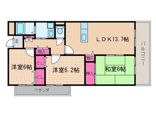 フランフォ－レしらさぎの物件間取画像